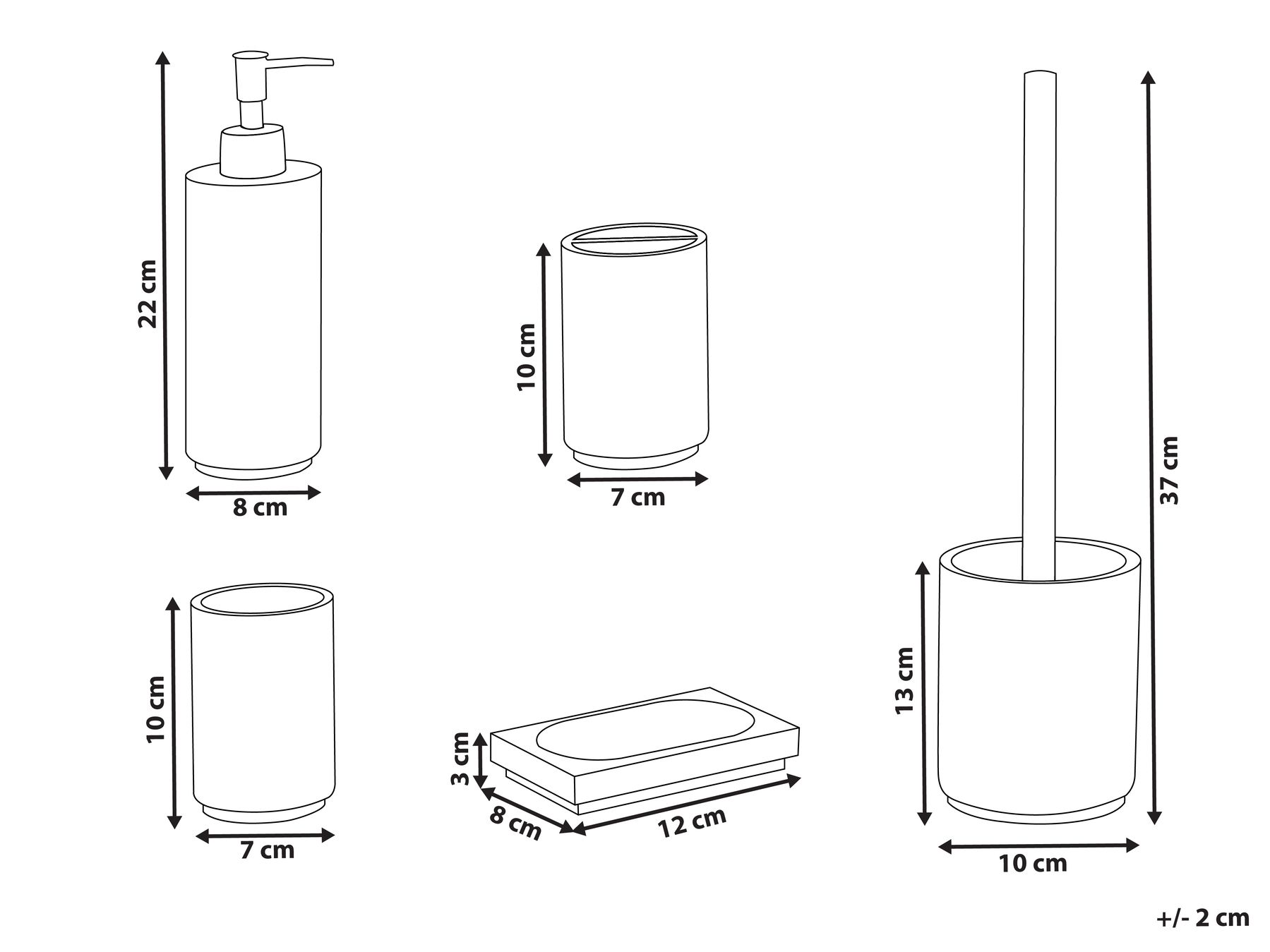 5-Piece Bathroom Accessories Set HUALLAGA Black_996699