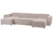 U-förmiges Schlafsofa 4-Sitzer VATNE mit Stauraum Stoff Taupe_950511