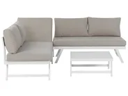 Garten Ecksofa mit Tisch 5-Sitzer COCCORINO Metall Taupe_776752