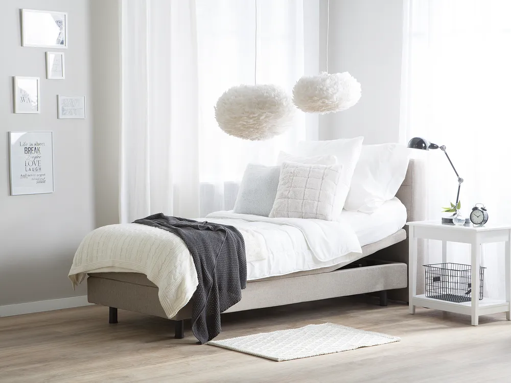 Bett verstellbar Stoff DUKE 80 x 200 cm Beige