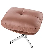 Swivel Armchair LOIMAA with Footstool Fabric Brown_1164634