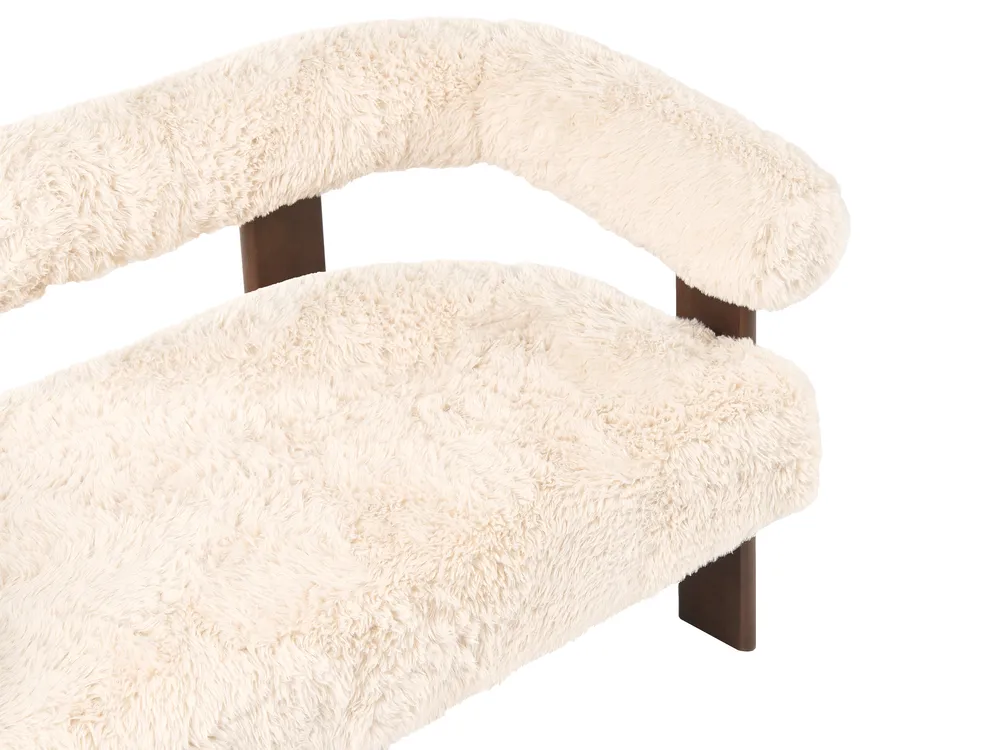 Sofa 2 Seater ILBRO Faux Fur Off-White/ Dark Brown_1057628