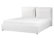 Postelja s prostorom za shranjevanje BAJONNA Žamet Kremasto bela 160 x 200 cm_871255