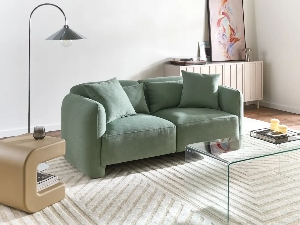 Sofa 3-Sitzer EKENES Stoff Hellgrün