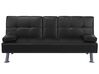 Schlafsofa 3-Sitzer ROXEN Kunstleder Schwarz