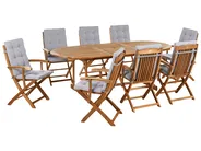 Gartenmöbel Set 8-Sitzer MAUI PREMIUM Akazienholz Grau meliert_1002480