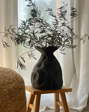 Flower Vase COONTAIL 31 cm Stoneware Black_1012656