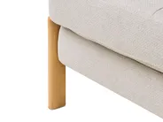 Sofa Set 3-Sitzer EDLAND mit Pouf Stoff Hellbeige_1041088