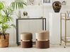 Pouf mit Stauraum 2er Set WICHITA Samtstoff Braun