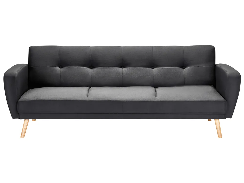 Schlafsofa 3-Sitzer FLORLI Stoff Schwarz