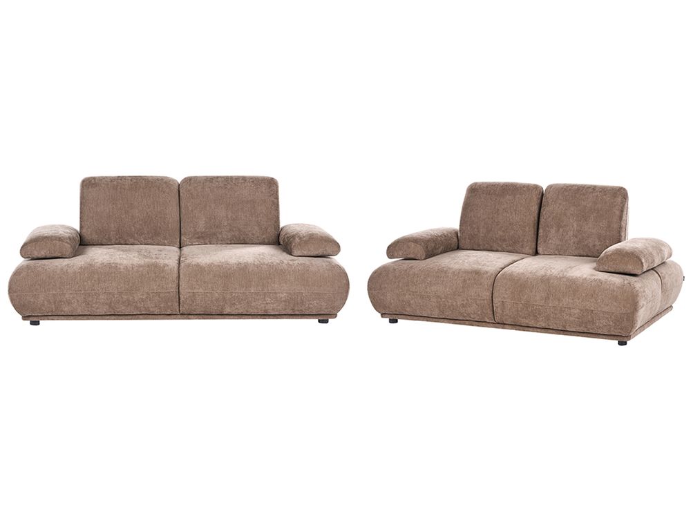 Sofa Set 5-Sitzer NACKA Chenillegewebe Braun