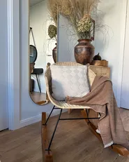 Schaukelstühle 2er Set LAVINIO Rattan Naturfarben_979044