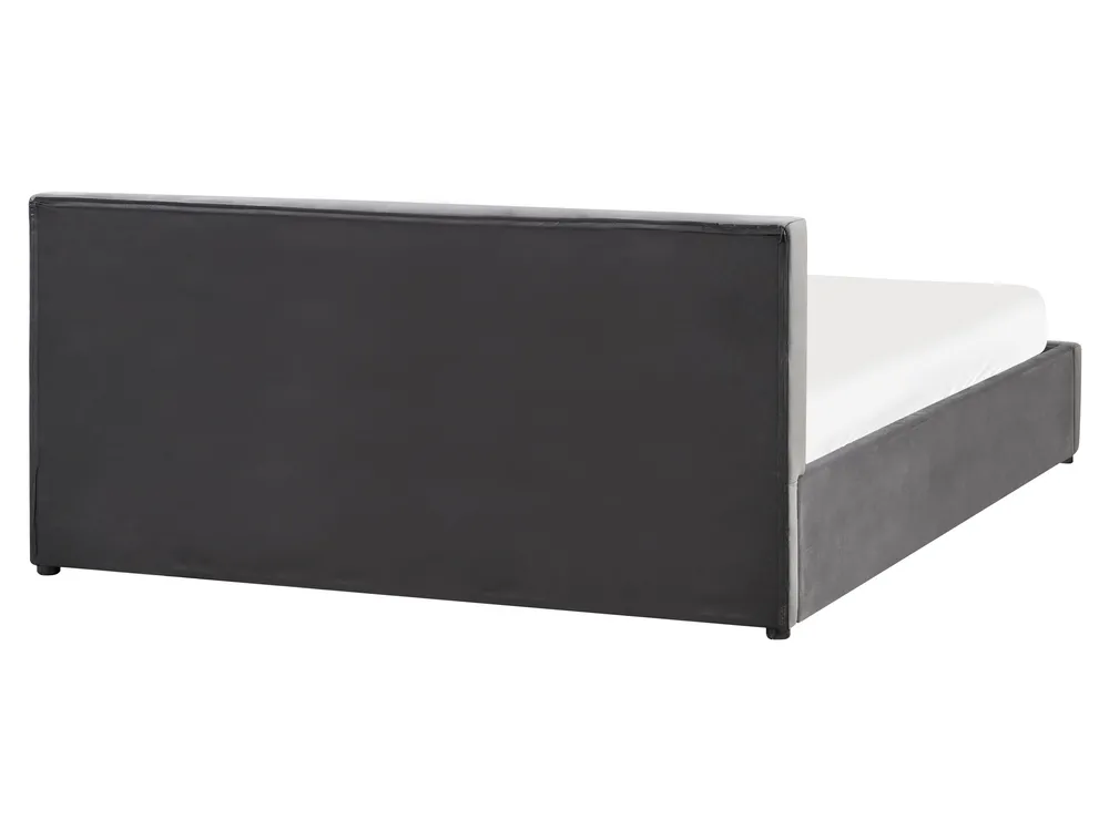 Bett mit Stauraum BOUSSE Samtstoff Dunkelgrau 160 x 200 cm_862596
