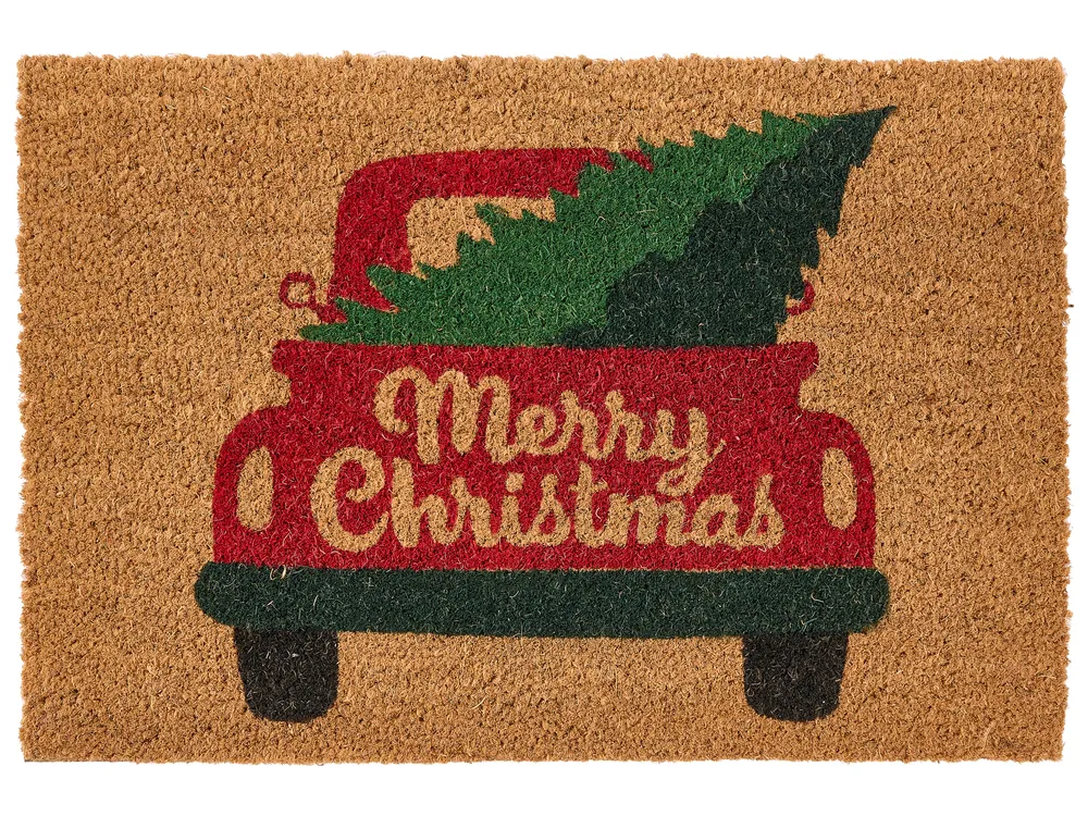 Fußmatte MIRELO Bunt 40 x 60 cm Weihnachtsmotiv Kokosfasern