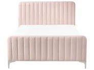 Bett mit Lattenrost Samtstoff LUNAN 120 x 200 cm Pastellrosa_1025714