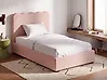 Bett mit Stauraum NANTERRE Stoff Pastellrosa 120 x 200 cm