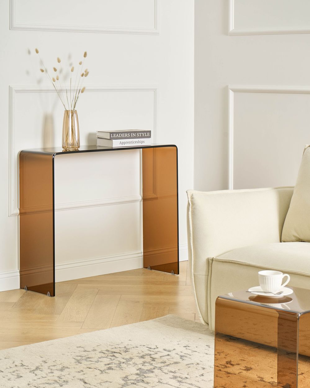 Konsolentisch KENDALL Sicherheitsglas Braun