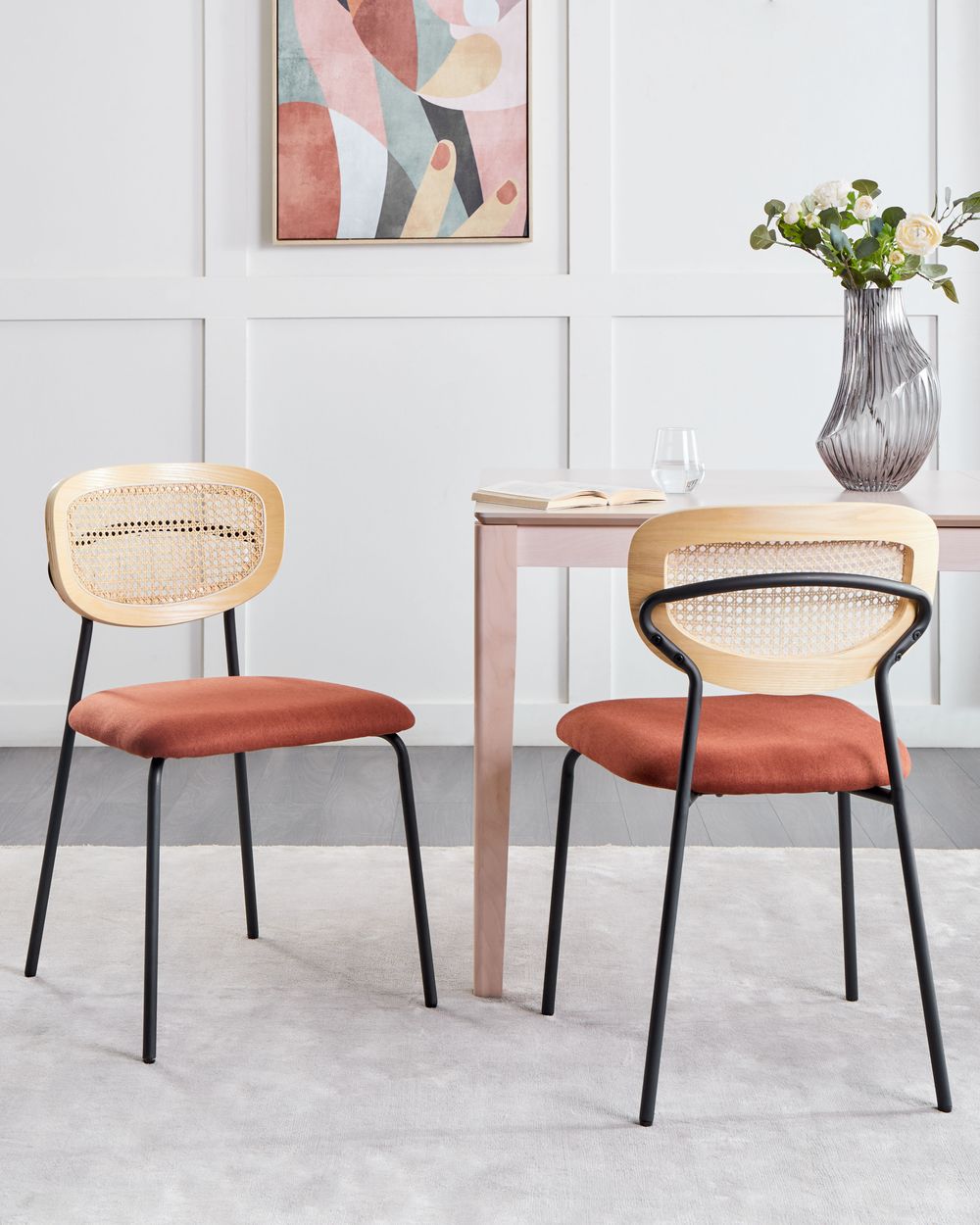 Esszimmerstuhl 2er Set MAYETTA Rattan Orange