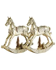 Set of 2 Christmas Decorations LED YPPARI 30 cm Gold_1177867