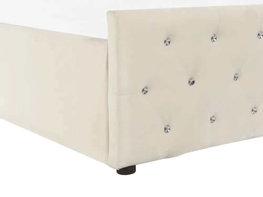 Lit ottoman AMIENS Velours Beige clair 140 x 200 cm_791222