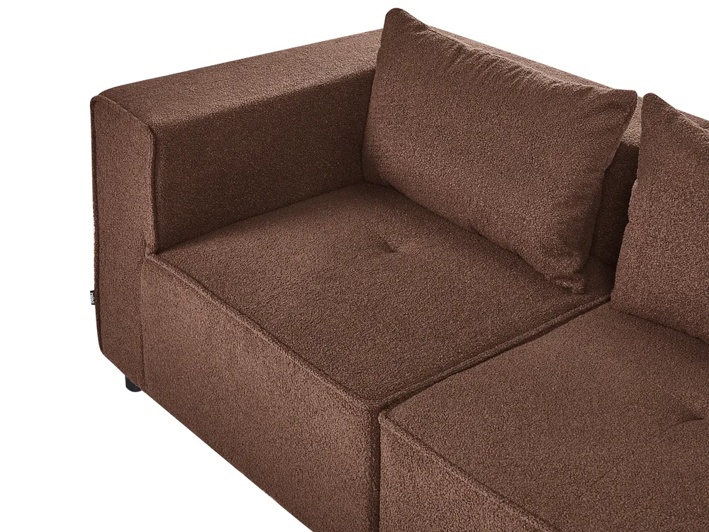 Modul Ecksofa 4-Sitzer AXEBO Bouclé Braun linksseitig_1075907