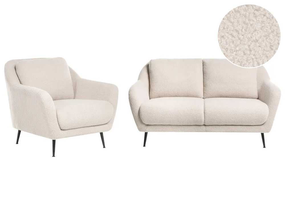 Sofa Set 3-Sitzer EIBY Bouclé Beige