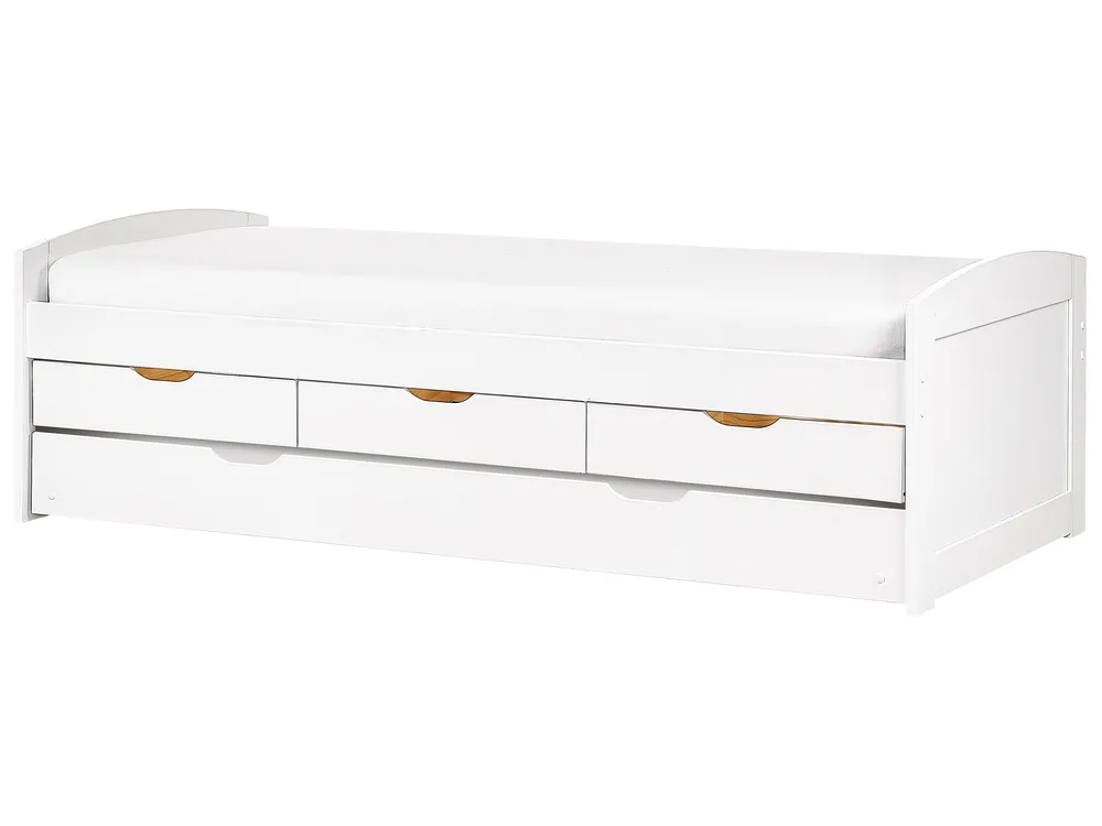 Ausziehbett Kiefernholz PETIVILLE 90 x 200 cm Weiß_939671