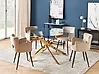 Dining Table MARAMO Gold 120 cm 120 cm Tempered Glass