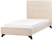 Bett mit Lattenrost Stoff AMBASSADOR 90 x 200 cm Beige_871047
