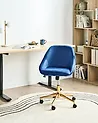 Schreibtischstuhl BARDSDALE Samtstoff Marineblau