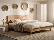 Bett mit Lattenrost WIZERNES 180 x 200 cm Helle Eiche_1055790