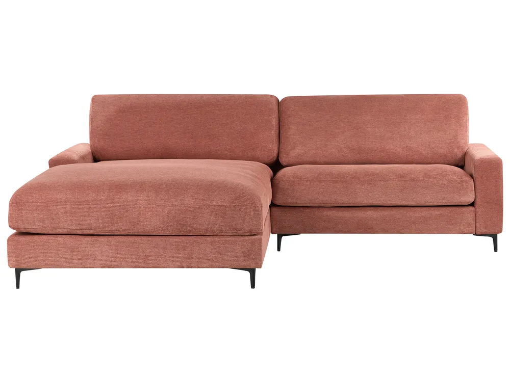 Ecksofa 3-Sitzer MALOY Stoff Hellrot rechtsseitig