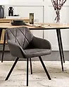 Esszimmerstuhl 2er Set MONEE Stoff Dunkelgrau