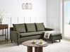 Corner Sofa ELVENES Velvet Dark Green Left Hand