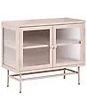 Sideboard mit Glastüren DEVON 77 cm Metall Beige