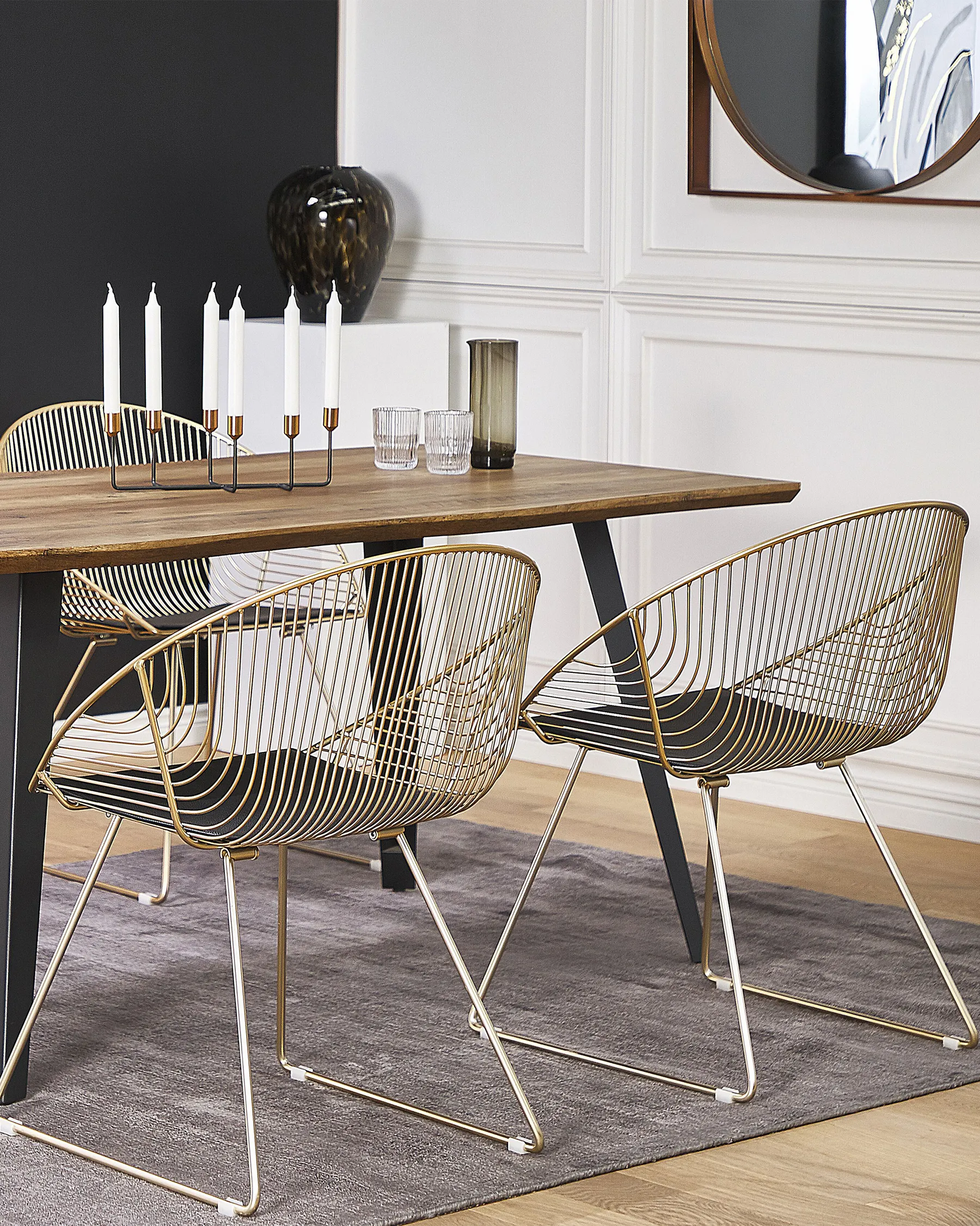 Set of 2 Dining Chairs AURORA Metal Gold_787887