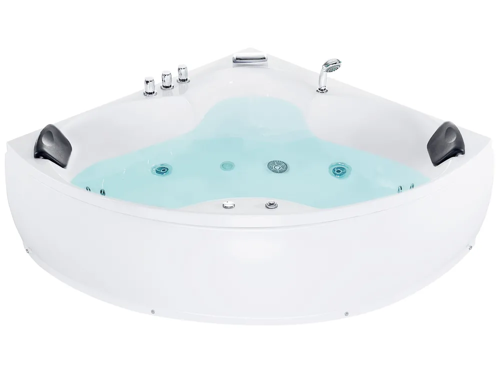 Whirlwanne Eckmodell mit LED SENADO 205 x 150 cm Weiß_850682