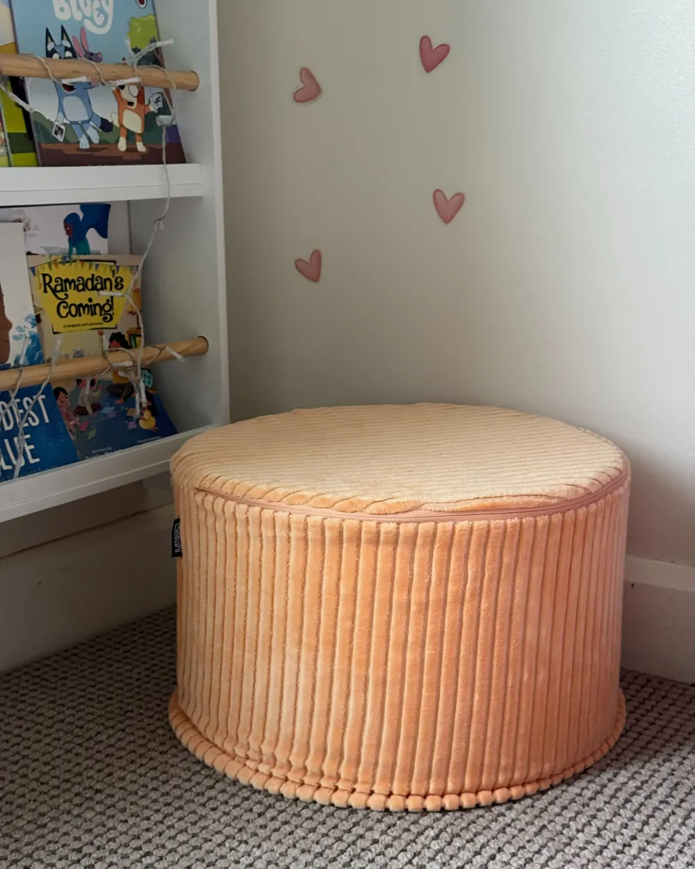 Pouf ZIKRIA Samtstoff Pfirsichrosa_977876