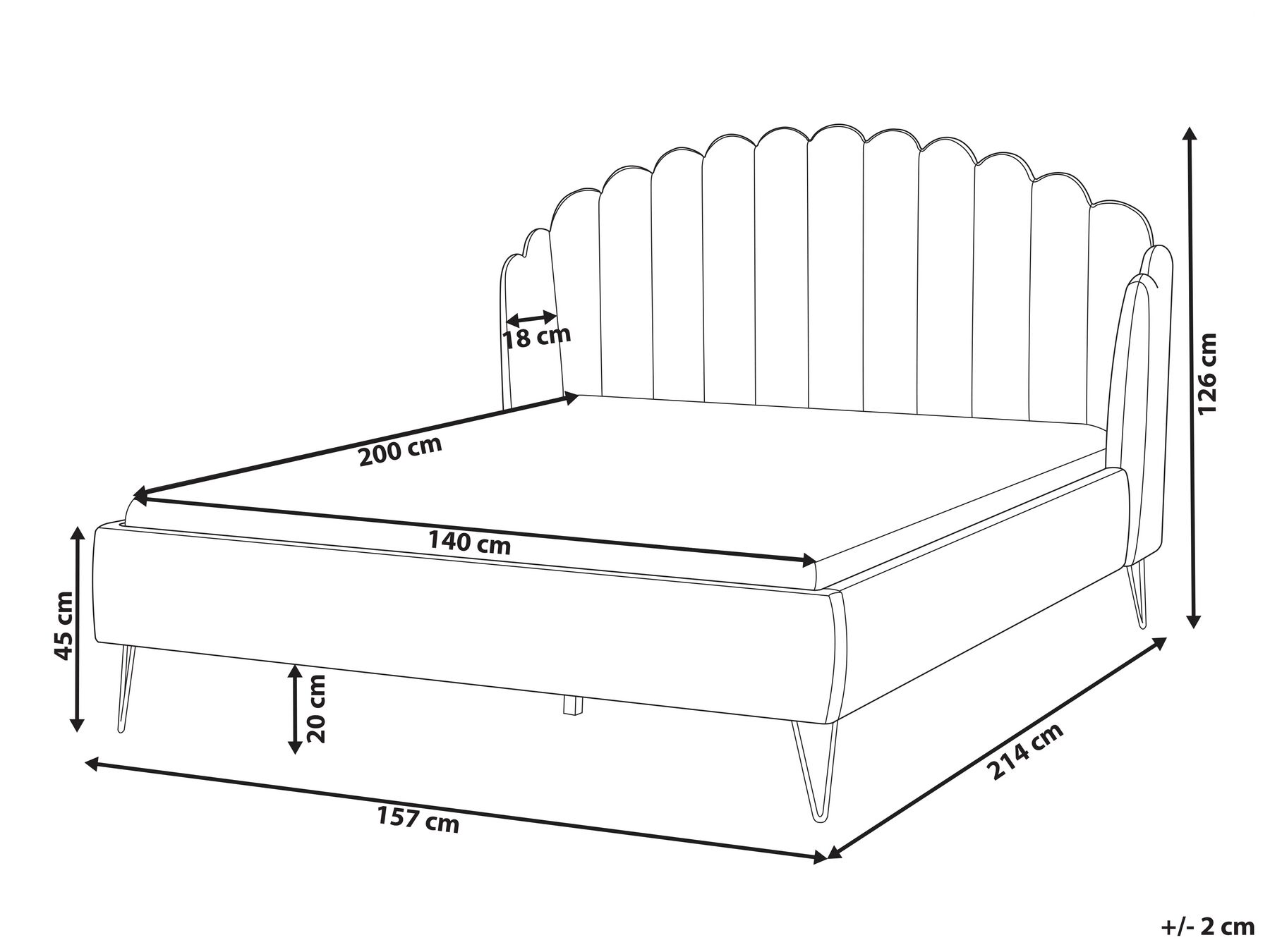 Bett mit Lattenrost Samtstoff AMBILLOU 140 x 200 cm Rosa_857084