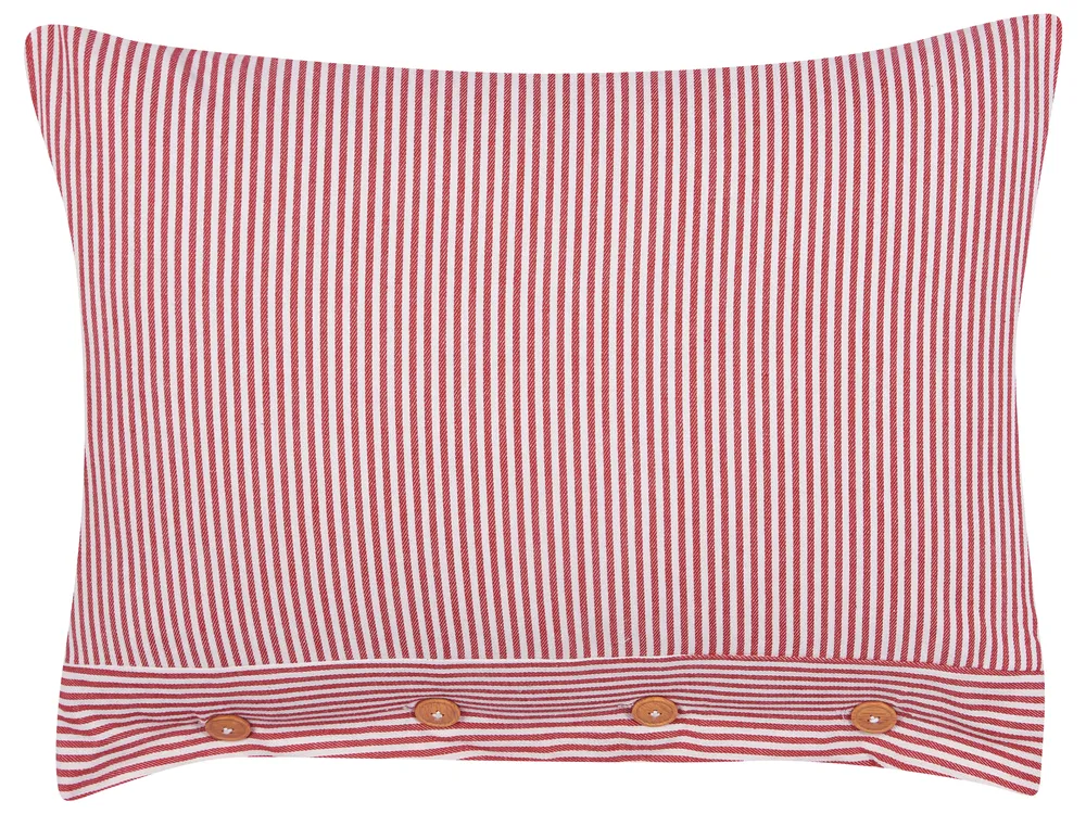 Prydnadskudde AALITA Bomull 40 x 60 cm Röd Randigt | Beliani.se