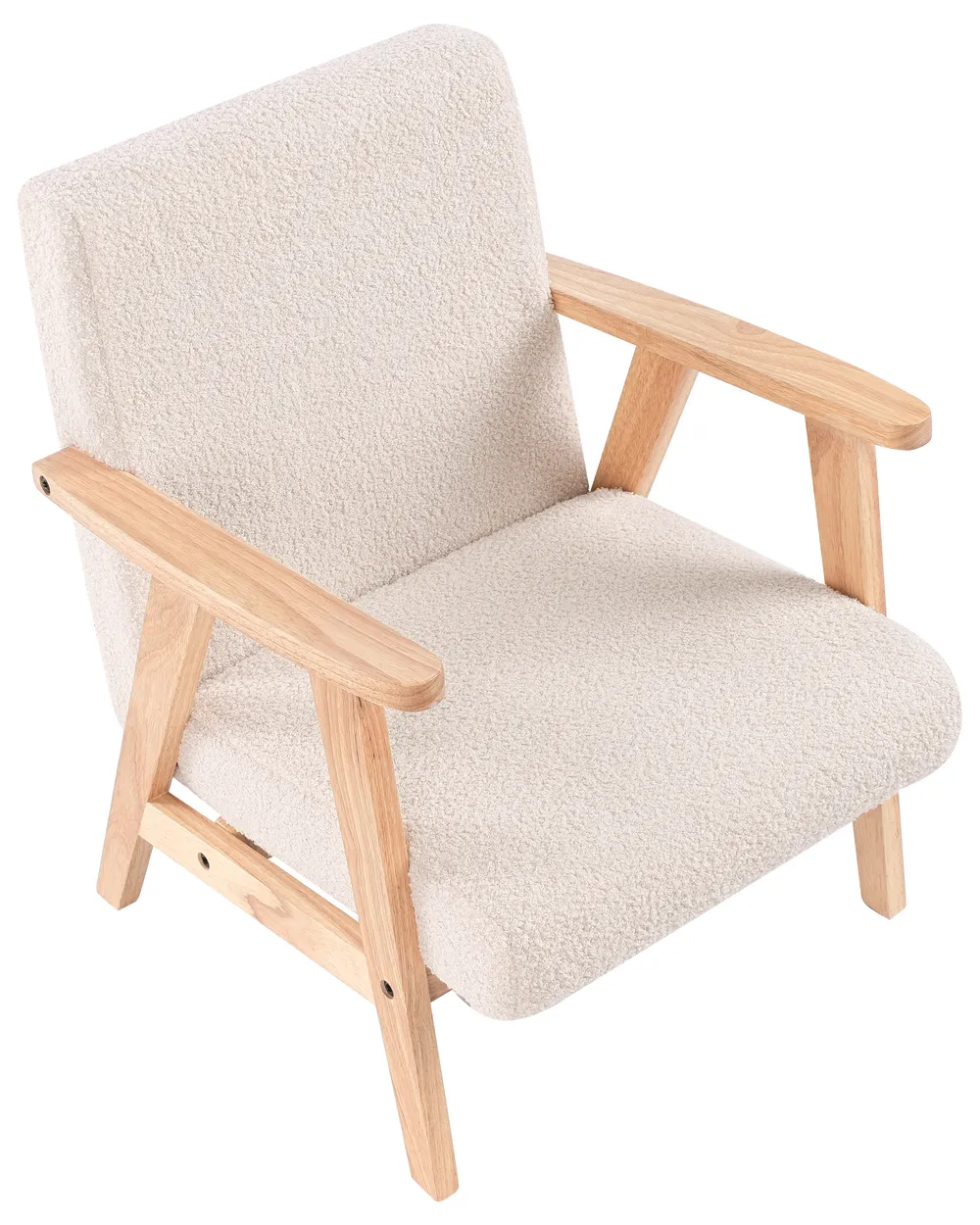 Kids Armchair LINDE Boucle Light Beige_989287