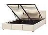 Bett mit Stauraum BOUSSE Samtstoff Hellbeige 140 x 200 cm