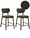 Set mit 2 Barstühlen MILLS Bouclé Braun / Grün