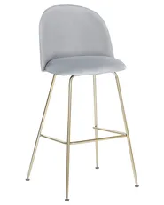 Set of 2 Bar Chairs ARCOLA Velvet Light Grey_781134