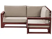 Garten Ecksofa 2-Sitzer TIMOR modular Akazienholz Dunkelrot_856650