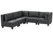 Modular Corner Sofa 5 Seater UNSTAD Faux Leather Black Right Hand_936721