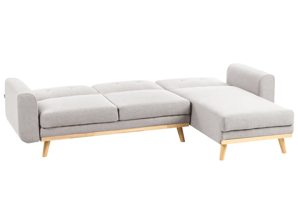 Corner Sofa Bed 3 Seater KAARINA Fabric Grey Left Hand_981827