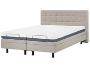Bett verstellbar Stoff DUKE 160 x 200 cm Beige_798030