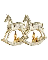 Set of 2 Christmas Decorations LED YPPARI 30 cm Gold_1175024