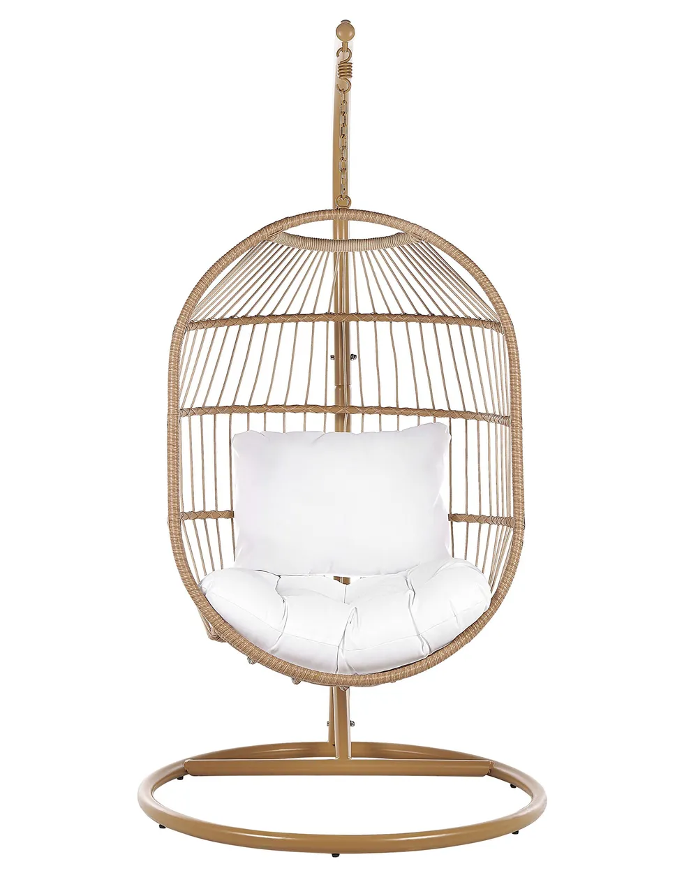Hängesessel mit Gestell ALBA Polyrattan Naturfarben_803352